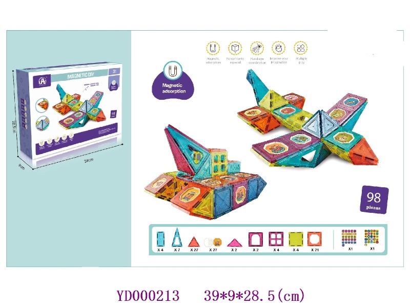 7.5CM  Magnetic toys  98PCS