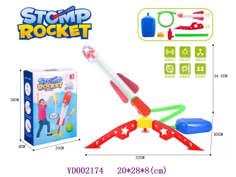 Lighting rockets large with 3 light rockets with three ag3 coin cell batteries