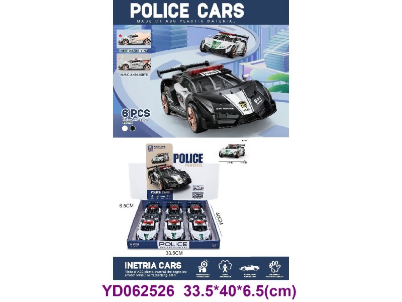 FRICTION CAR  W/LIGHT&SOUNDS  6PCS/BOX