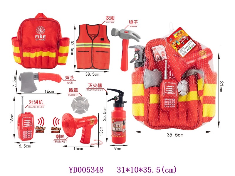 firefighting play set with function