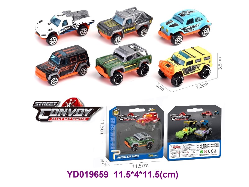 1:64 Die-cast Car 6 ITEM MIX
