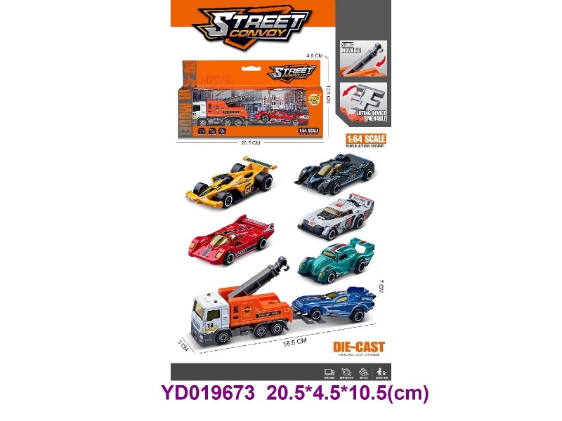 1:64 Die-cast Car 6 ITEM MIX