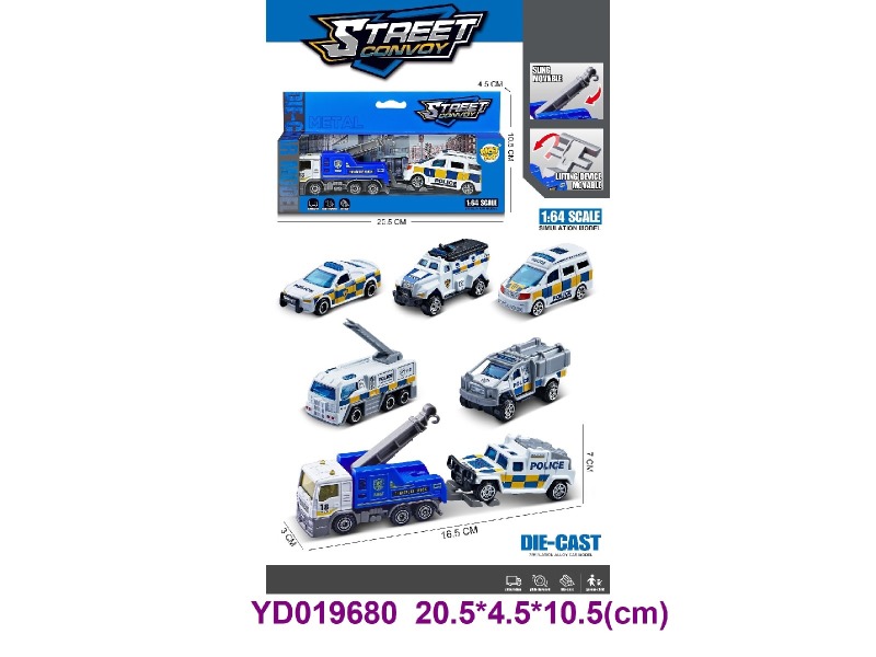 1:64 Die-cast Car 6 ITEM MIX