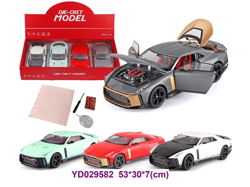 1:18 Die-cast Car  4pcs/box  w/light&sounds