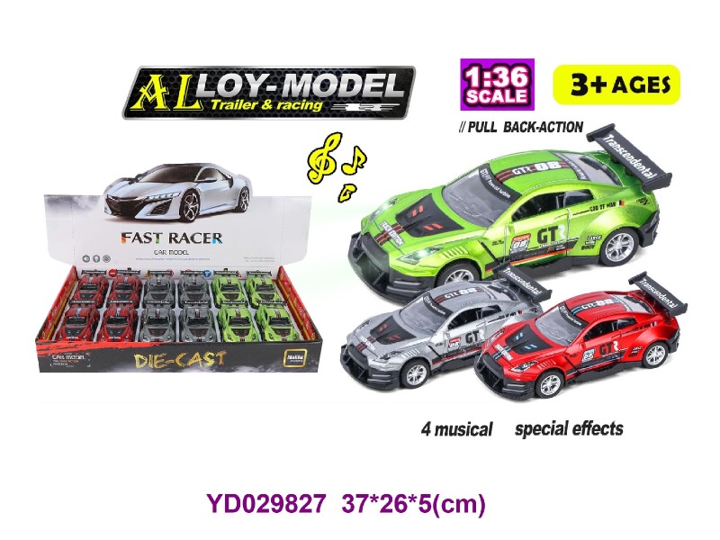 1:36 Die-cast Car W/LIGHT&SOUNDS 12PCS/BOX