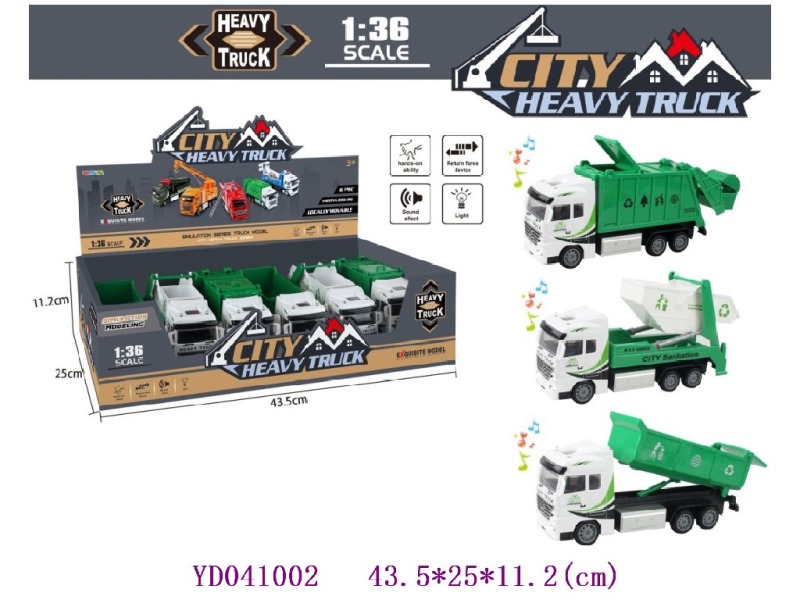 1:36 pull back Die-cast Car W/light& sounds 6pcs/box
