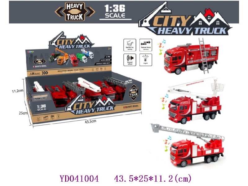 1:36 pull back Die-cast Car W/light& sounds 6pcs/box
