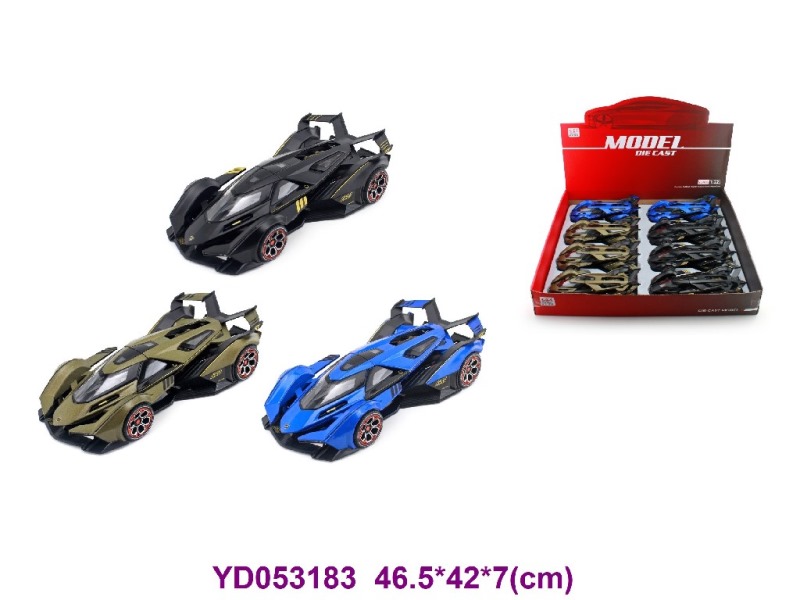 1:22 Die-cast car 8pcs/box w/sounds&light