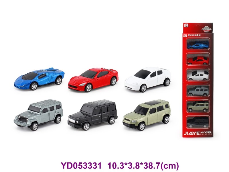 1:64 Die-cast car 6 item mix