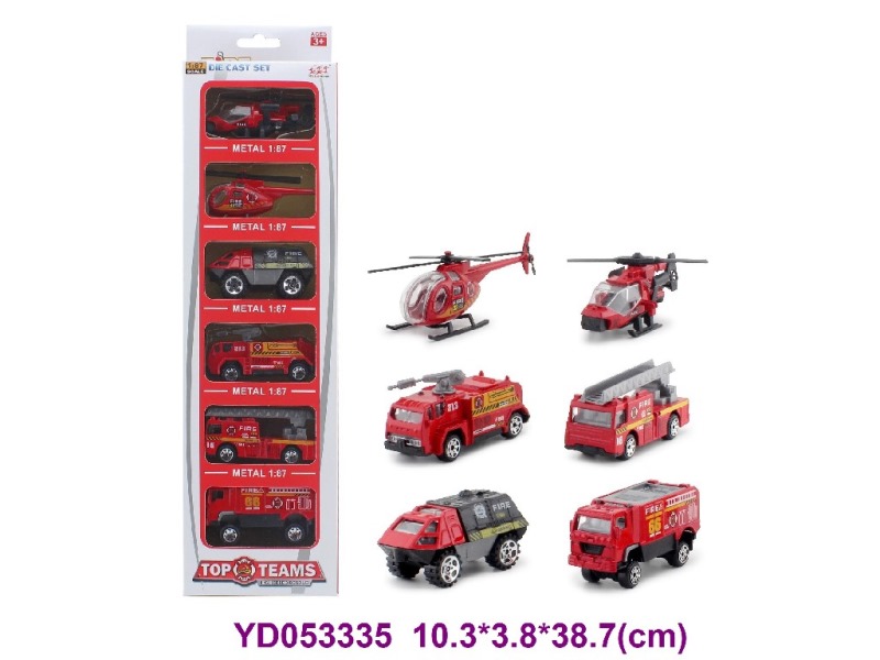 1:87 Die-cast car 6 item mix