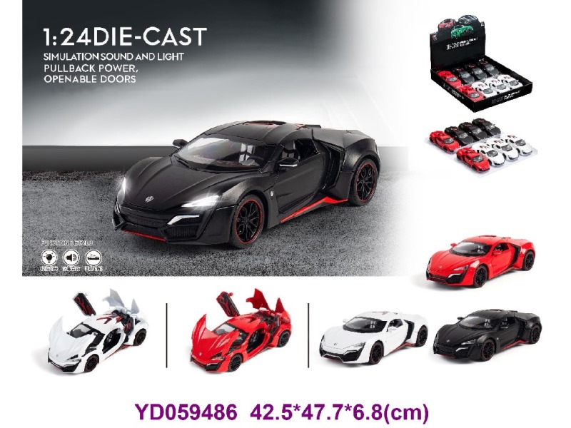 1:24 Die-cast Car 8PCS/BOX W/SOUNDS&LIGHT