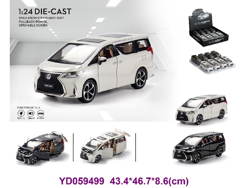 1:24 Die-cast Car 8PCS/BOX W/SOUNDS&LIGHT
