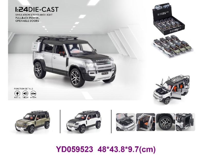 1:24 Die-cast Car 8PCS/BOX W/SOUNDS&LIGHT