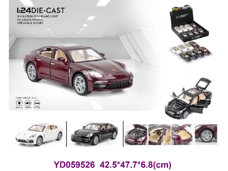 1:24 Die-cast Car 8PCS/BOX W/SOUNDS&LIGHT
