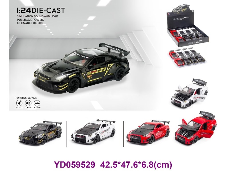 1:24 Die-cast Car 8PCS/BOX W/SOUNDS&LIGHT