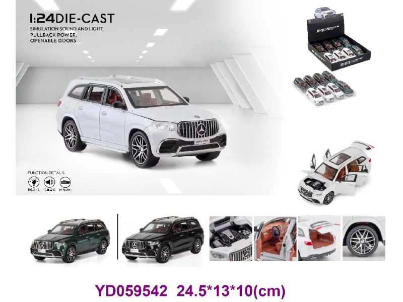 1:24 Die-cast Car 8PCS/BOX W/SOUNDS&LIGHT