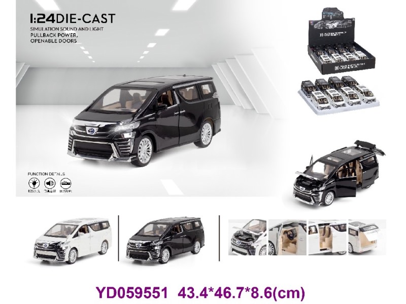 1:24 Die-cast Car 8PCS/BOX W/SOUNDS&LIGHT
