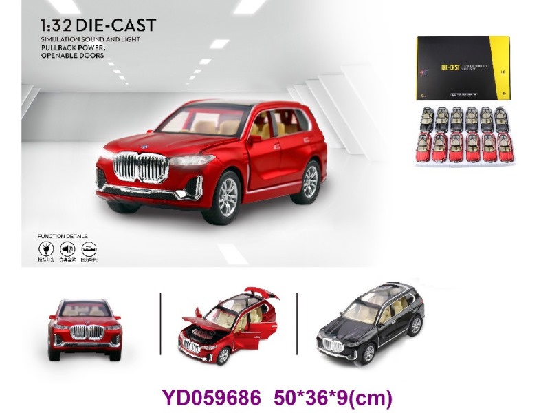 Die-cast Car W/SOUNDS&LIGHT 12PCS/BOX