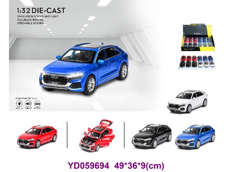 Die-cast Car W/SOUNDS&LIGHT 12PCS/BOX