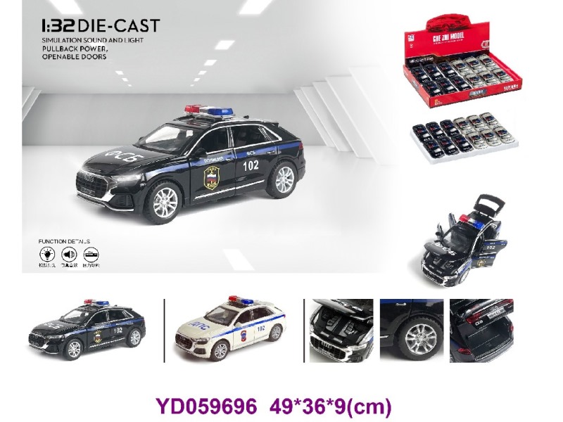 Die-cast Car W/SOUNDS&LIGHT 12PCS/BOX