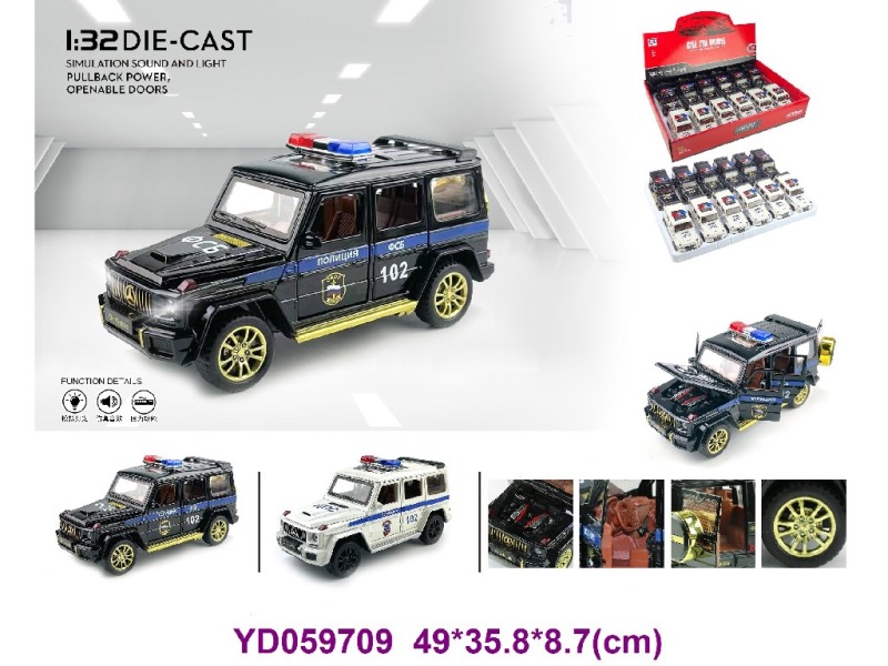 1:32 Die-cast Car W/SOUNDS&LIGHT 12PCS/BOX