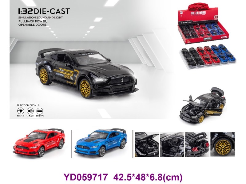 1:32 Die-cast Car W/SOUNDS&LIGHT 12PCS/BOX