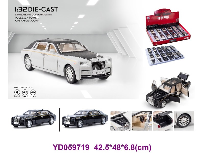 1:32 Die-cast Car W/SOUNDS&LIGHT 12PCS/BOX