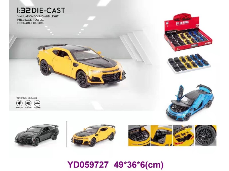 1:32 Die-cast Car W/SOUNDS&LIGHT 12PCS/BOX