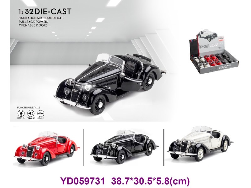Die-cast Car W/SOUNDS&LIGHT 12PCS/BOX