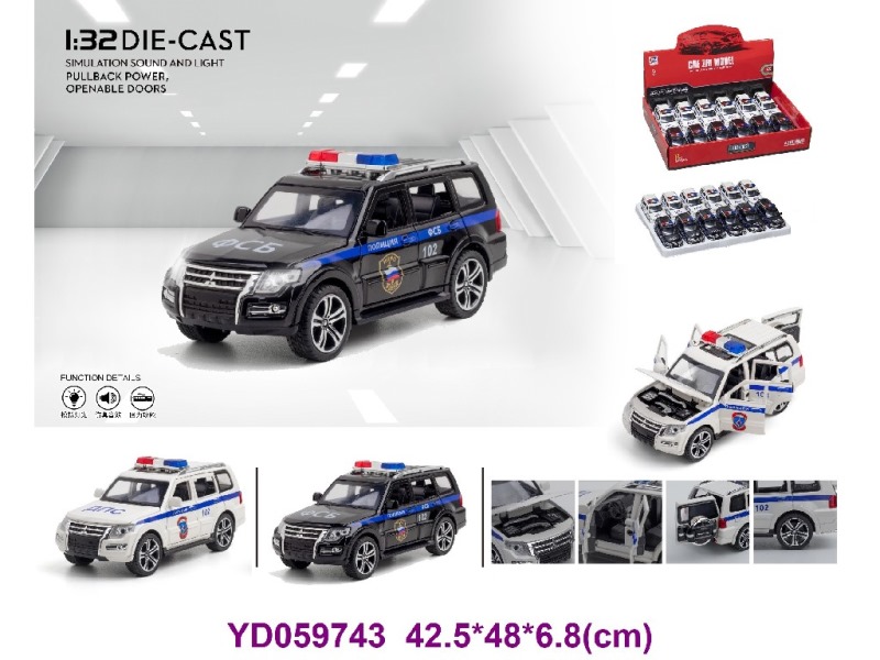 1:32 Die-cast Car W/SOUNDS&LIGHT 12PCS/BOX