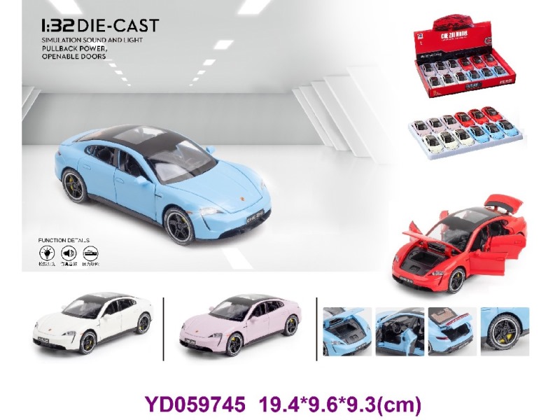 1:32 Die-cast Car W/SOUNDS&LIGHT 12PCS/BOX
