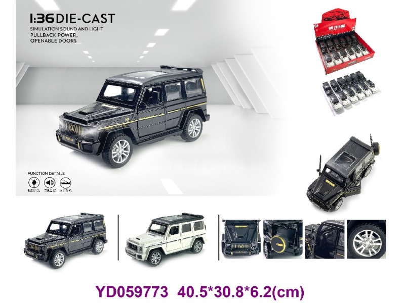 1:36 Die-cast Car W/SOUNDS&LIGHT 12PCS/BOX