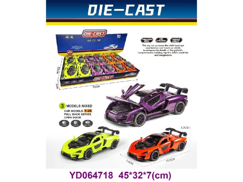 1:28 DIE-CAST CAR 12PCS/POX