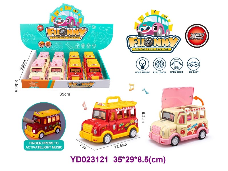 PULL BACK CAR 2 item mix  W/LIGHT&SOUNDS 8PCS/BOX