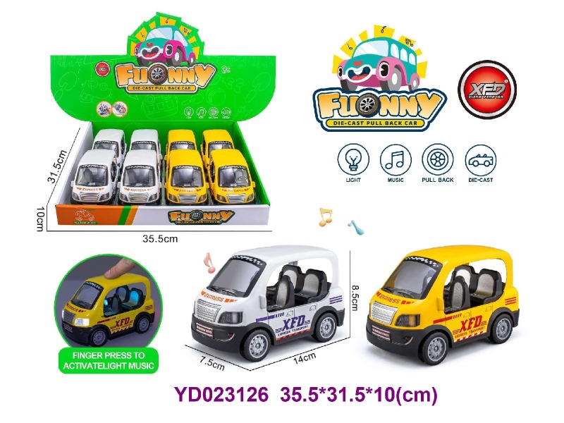 PULL BACK CAR  W/LIGHT&SOUNDS 8PCS/BOX