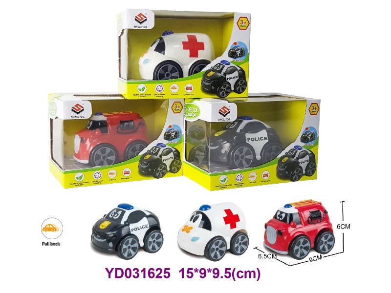 PULL BACK CAR 3 ITEM MIX