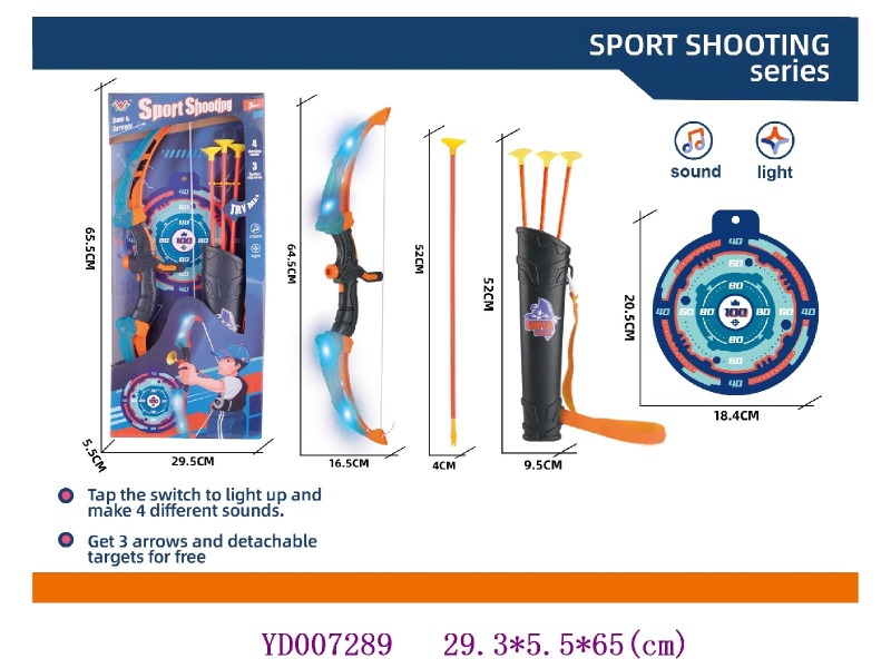 Bow and arrow set with light and sounds