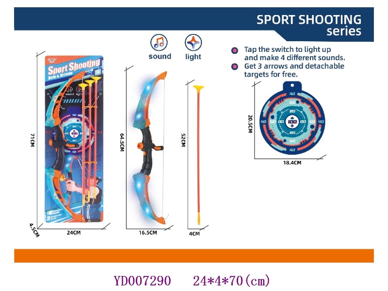 Bow and arrow set with light and sounds