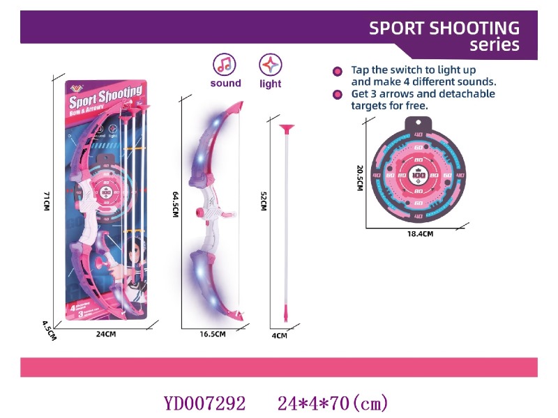 Bow and arrow set with light and sounds