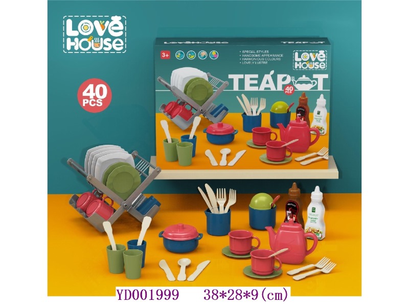 Kitchen bowl rack teapot combo (40pcs)